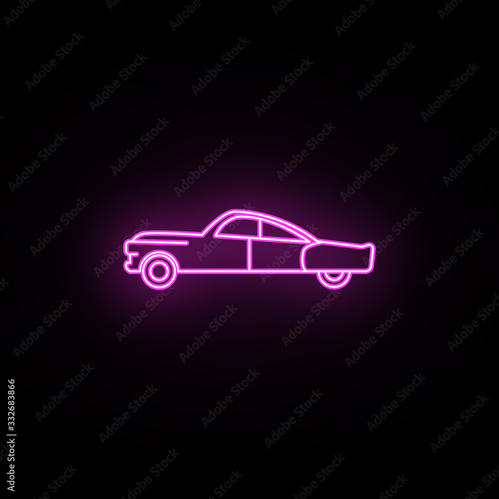 Car of the fifties neon icon. Simple thin line, outline vector of generation icons for ui and ux, website or mobile application