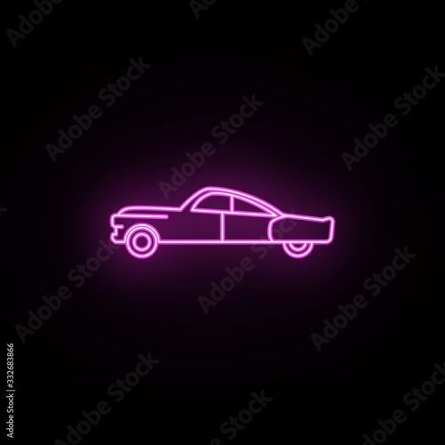 Car of the fifties neon icon. Simple thin line, outline vector of generation icons for ui and ux, website or mobile application