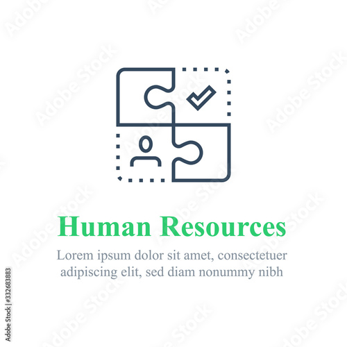 Human resources concept, recruitment agency, job retraining, employee replacement