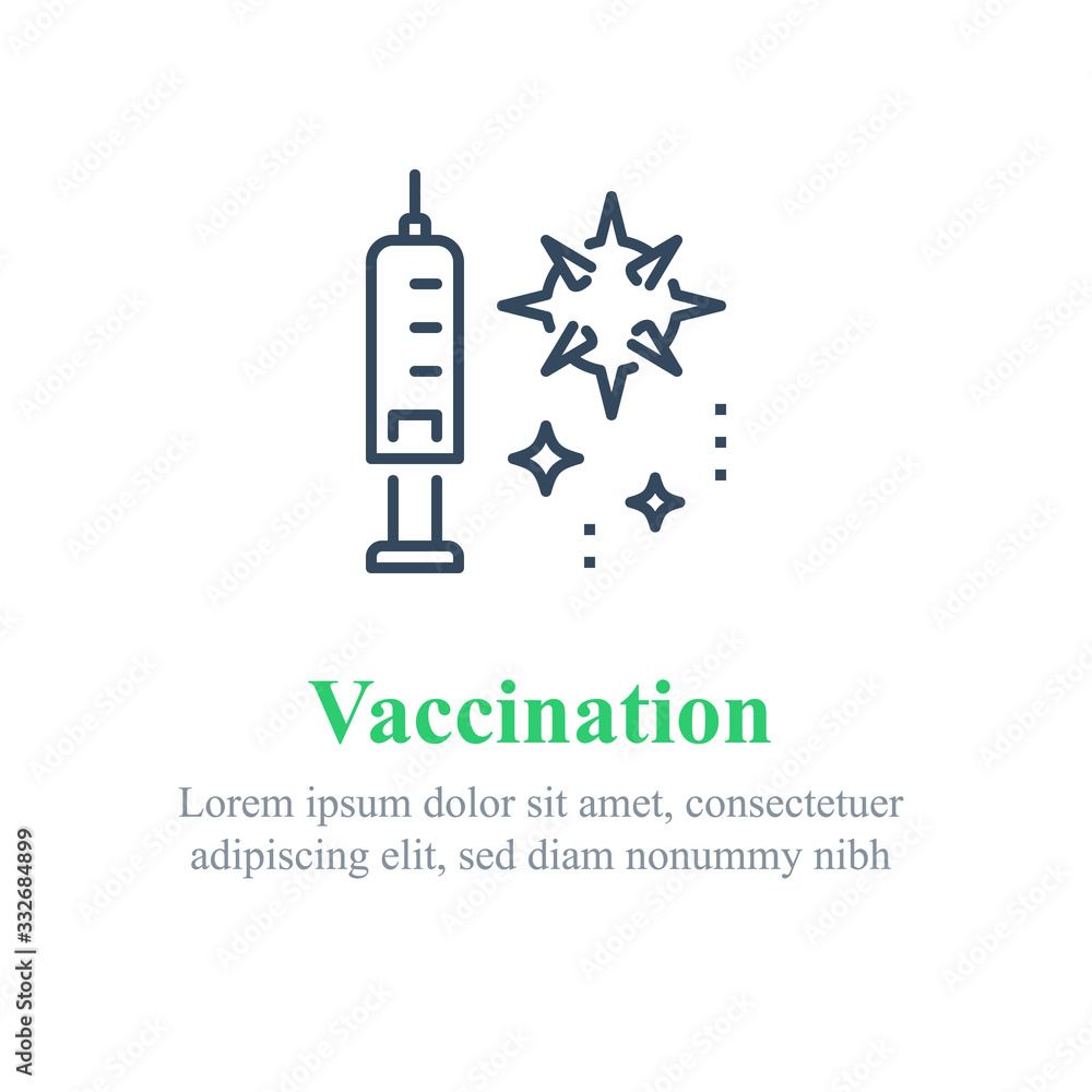 Virus vaccine research concept, preventive immune vaccination