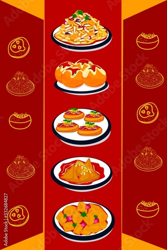 Indian Chaat Bhel puri,Dahi vada,Sev Puri,Samosa Chaat,Aloo Chaat