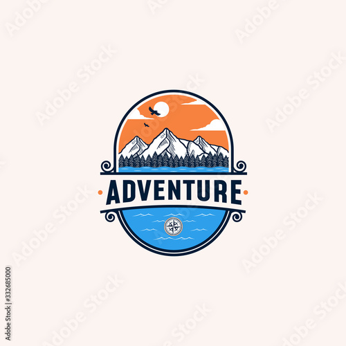 Adventure vintage logo design illustration