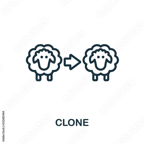 Clone icon. Simple line element from biotechnology icons collection. Outline Clone icon for templates, software and infographics