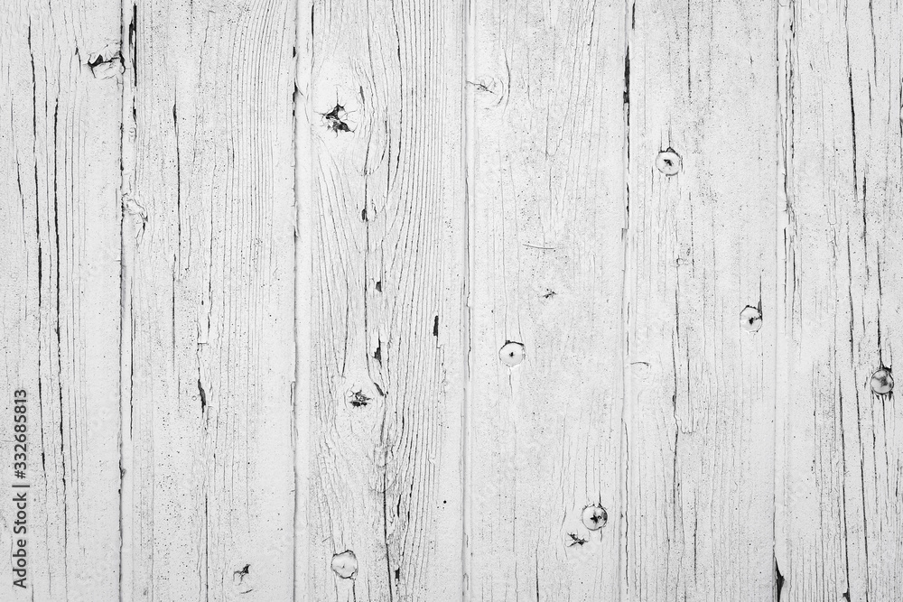 Fototapeta premium Biały odrapany panel z drewna