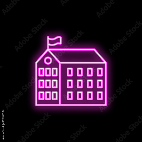 School establishment neon icon. Simple thin line, outline vector of school icons for ui and ux, website or mobile application