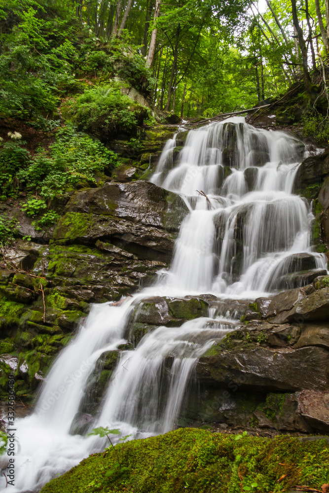 Great waterfall Shypit in Carpathian mountains