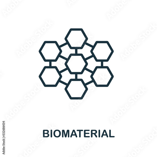 Biomaterial icon. Simple line element from biotechnology icons collection. Outline Biomaterial icon for templates, software and infographics