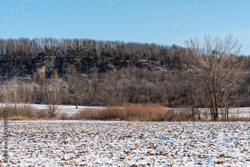 Ancient Bluffs of the 450 million year old Niagara Escarpment, as visible outside of De Pere, near Greenleaf, WI.
