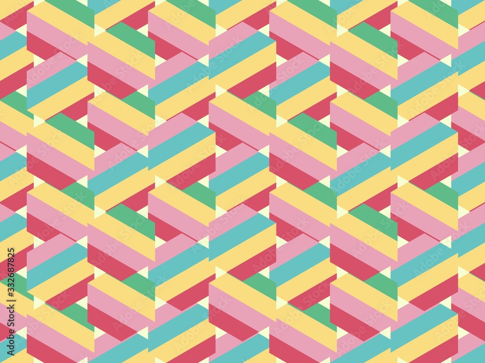 hexagon and stripes on a seamless spring pattern. hexagon and stripes on a seamless spring pattern.