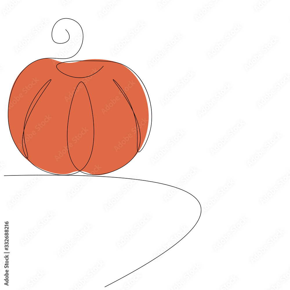 Pumpkin on white background, vector illustration