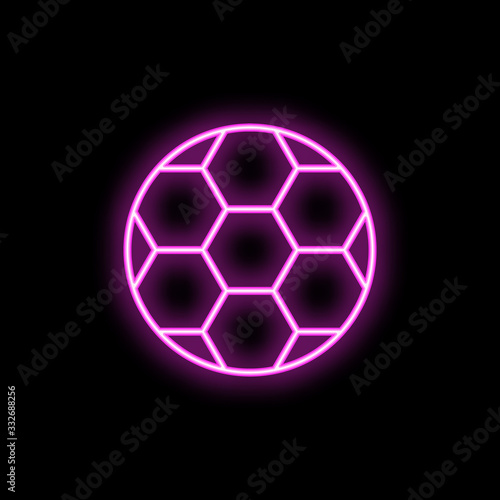 Soccer ball neon icon. Simple thin line, outline vector of school icons for ui and ux, website or mobile application