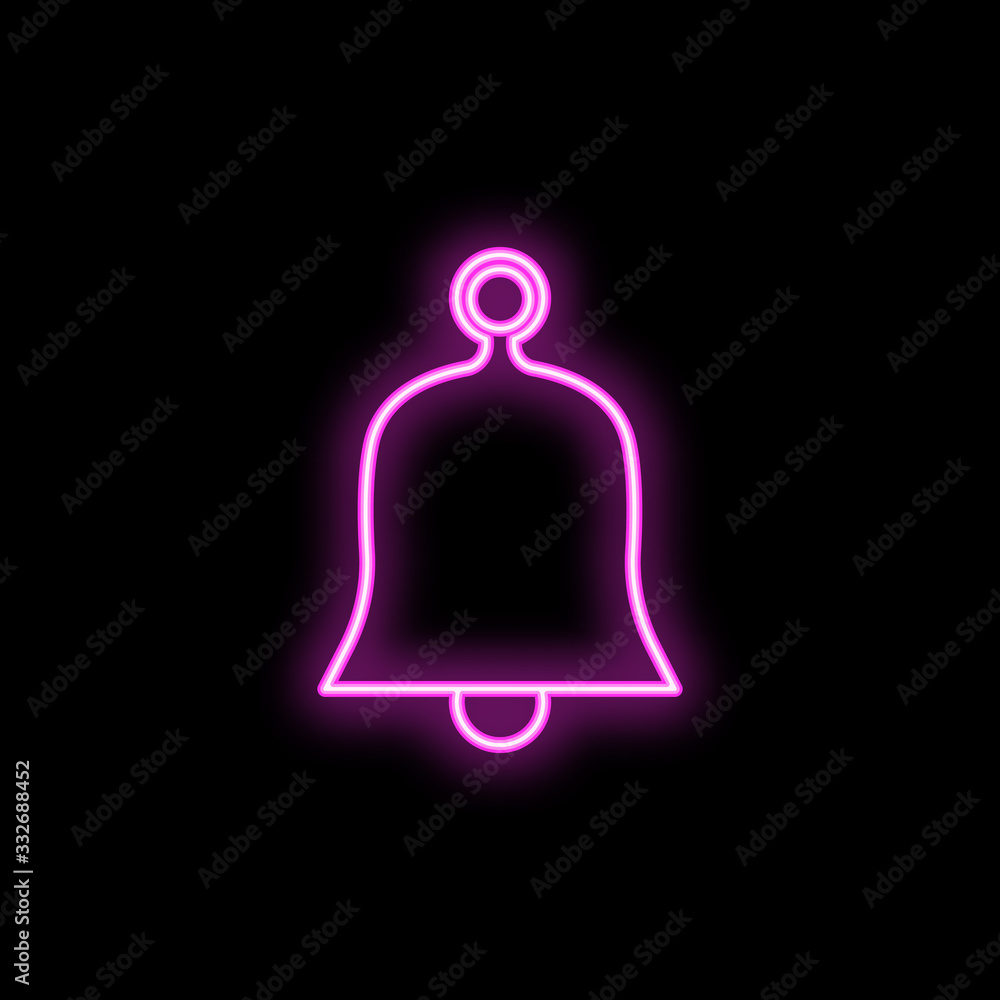 School bell neon icon. Simple thin line, outline vector of school icons for ui and ux, website or mobile application School bell neon icon. Simple thin line, outline vector of school icons for ui and ux, website or mobile application