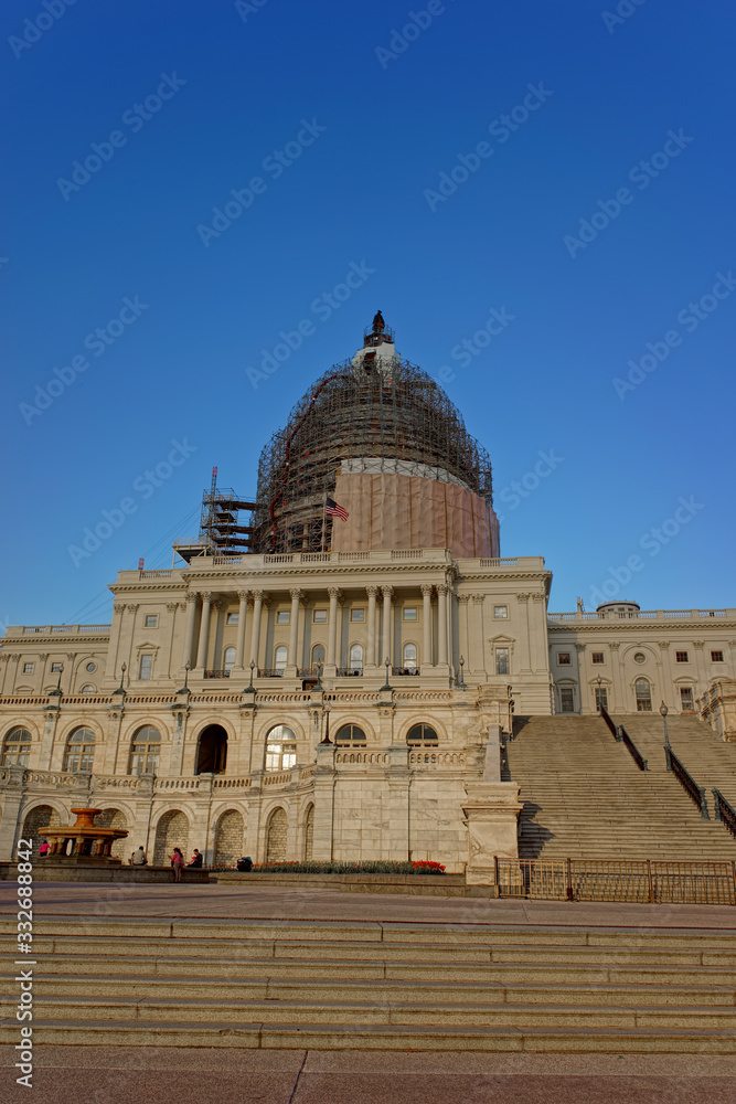 View at the reconstruction of United States Capitol