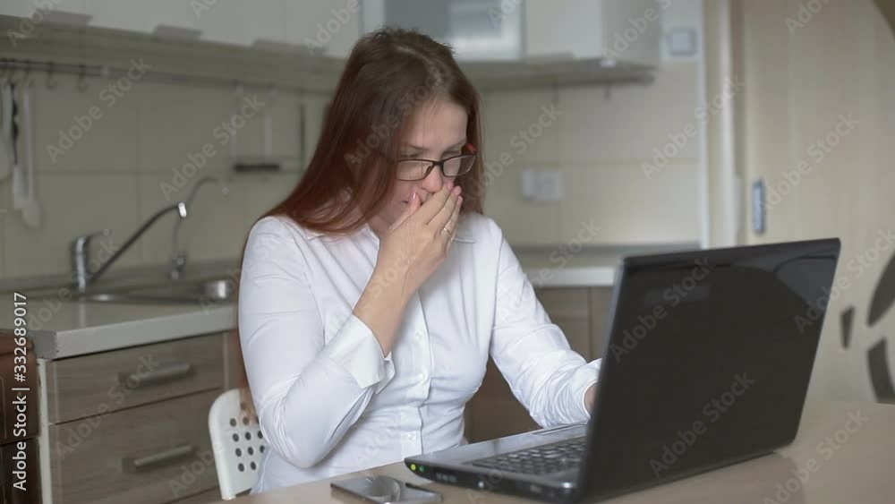 a woman works at home on self-isolation a woman works at home on self-isolation