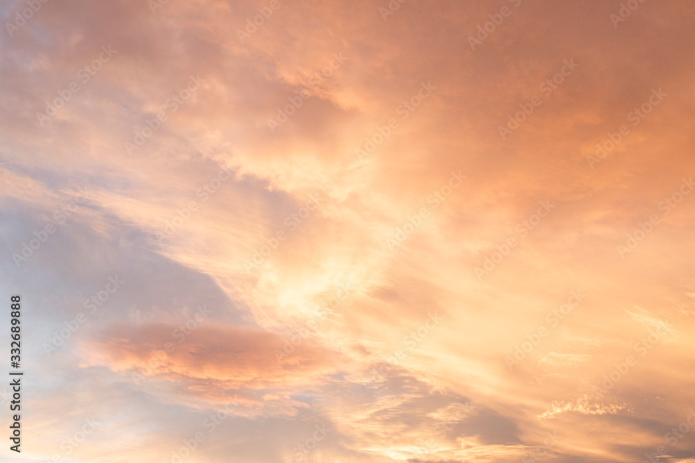 Sunset Sky With Clouds / Dreamy Clouds In Pastel Colors