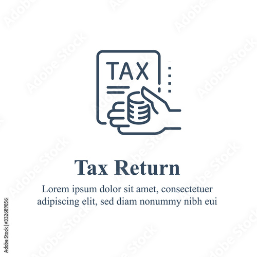 Easy tax return service, refund concept, annual payment, save money, fast taxation solution