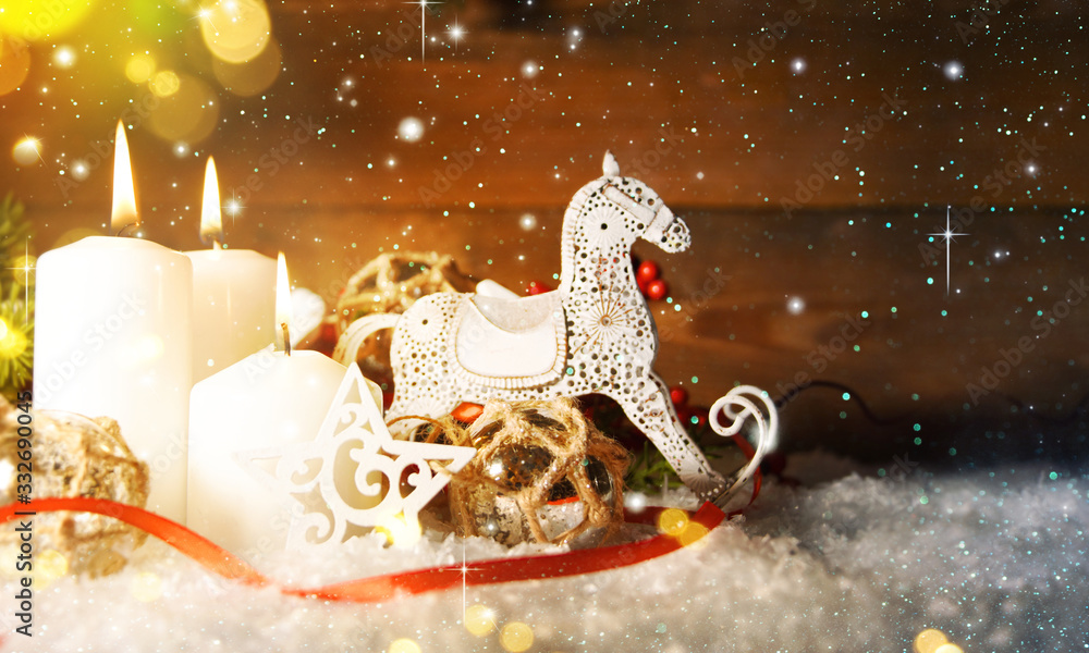 Candels With Christmas Decoration Candels With Christmas Decoration