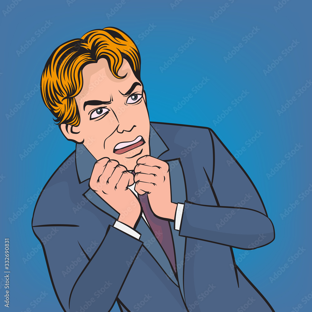 Business people are scared. Pop art hand drawn style vector design illustrations. Business people are scared. Pop art hand drawn style vector design illustrations.