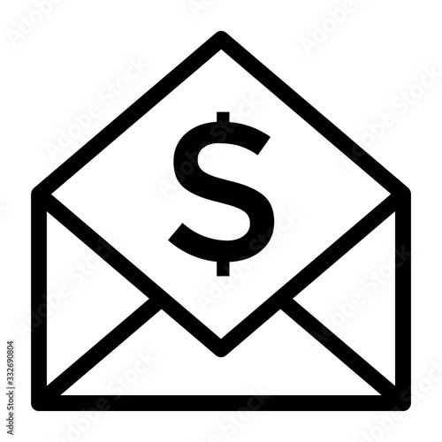 Money in envelope sign. Compensation symbol. Sending money icon in line style.