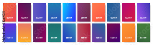 Abstract geometric patterns collection. Gradients covers design. Set of business brochure, applicable for placards, banners, posters, flyers set. Vector illustration.