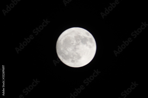 Fotografie Moon Over Oklahoma on a Cool Autumn Evening