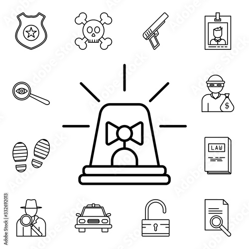 Wallpaper Mural Police siren icon. Detailed set of crime investigation icons. Premium quality graphic design. One of the collection icons for websites, web design, mobile app Torontodigital.ca