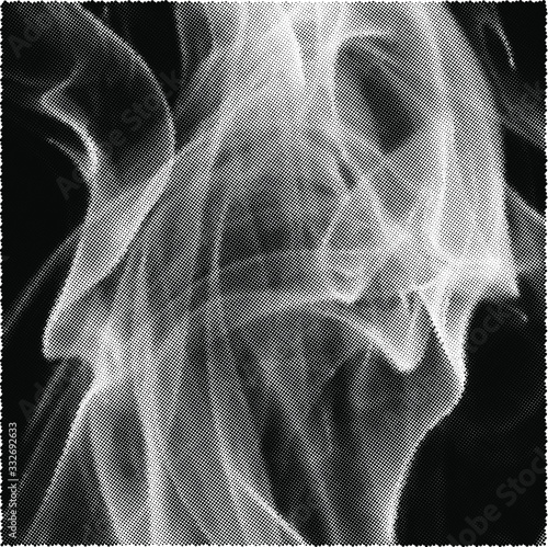 Abstract white smoke texture on black background