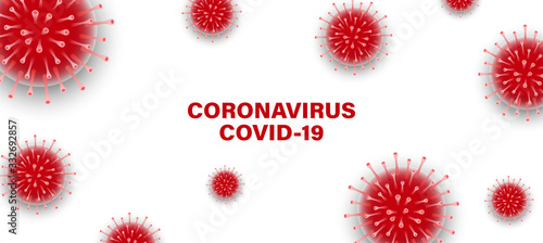 Coronavirus. Virus. COVID-2019. Outbreak coronavirus. Pandemic, medical, healthcare, infectious, virology, epidemiology concept. Corona virus 2019-nCoV. 3D background. Vector illustration.