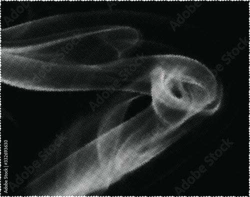Abstract white smoke texture on black background