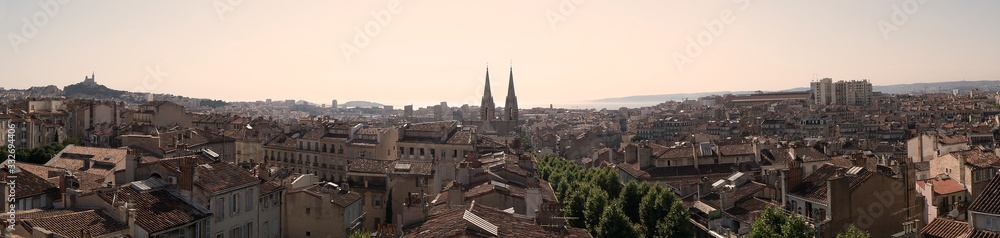 France, Marseille, Notre Dame de la Garde, Cathédrale La Major, Gare de Marseille-Saint-Charles, vue panoramique