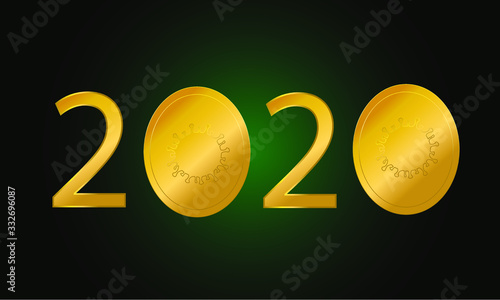 2020 corona virus gold luck coin for financial stabal economy and health system