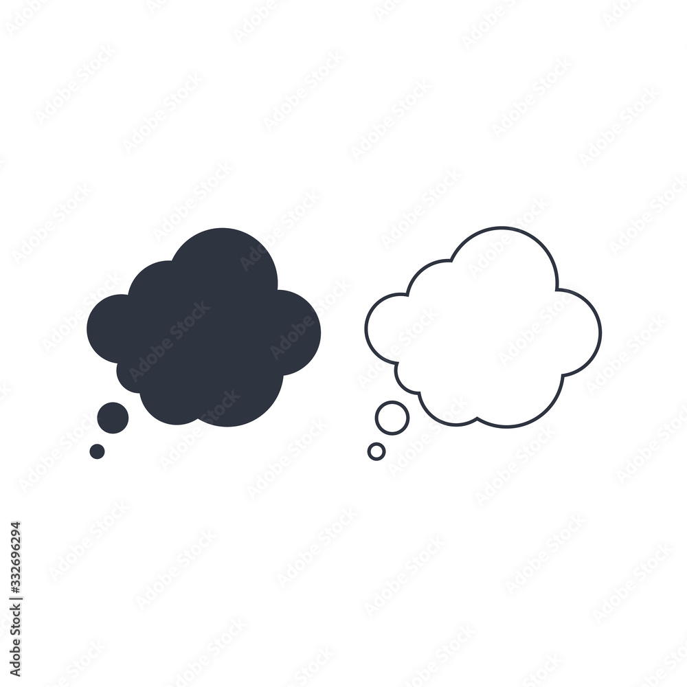 Cloud icon flat style symbol on white background Cloud icon flat style symbol on white background