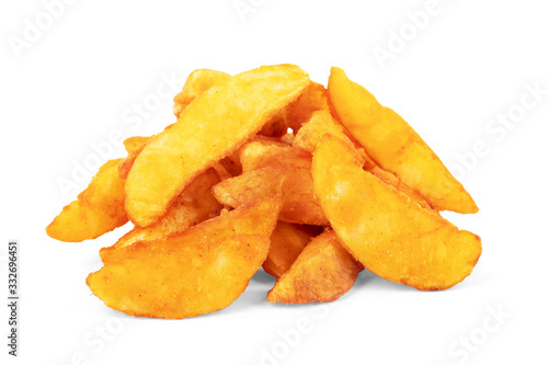 fried potatoes on a white background