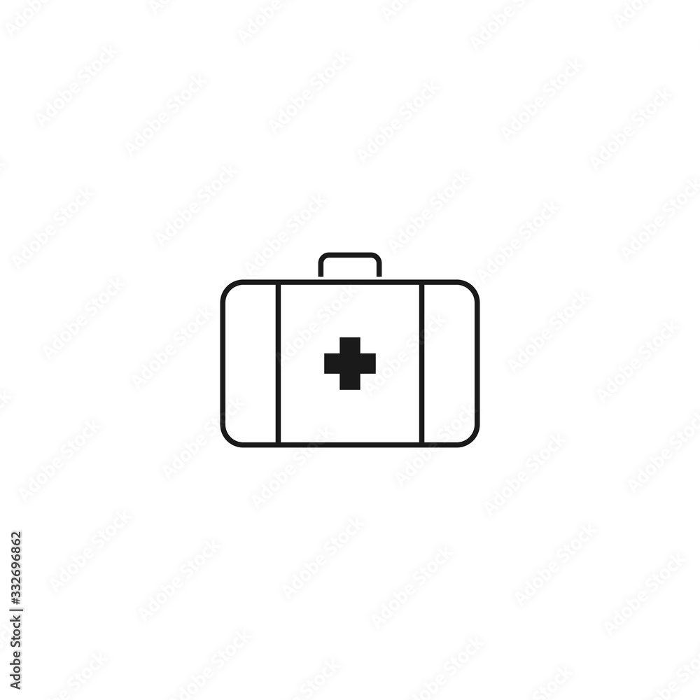 first aid illustration. medical bag on white background first aid illustration. medical bag on white background