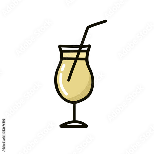 pina colada doodle icon, vector illustration
