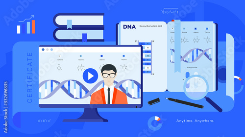 Conceptual e-learning flat vector ilustration.