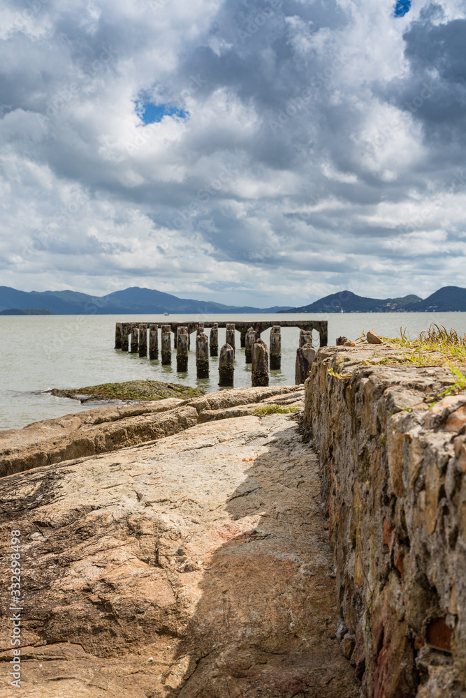 Florianópolis/ SC/ Brazil Fisherman's houses and nature on Florianópolis Island, at 