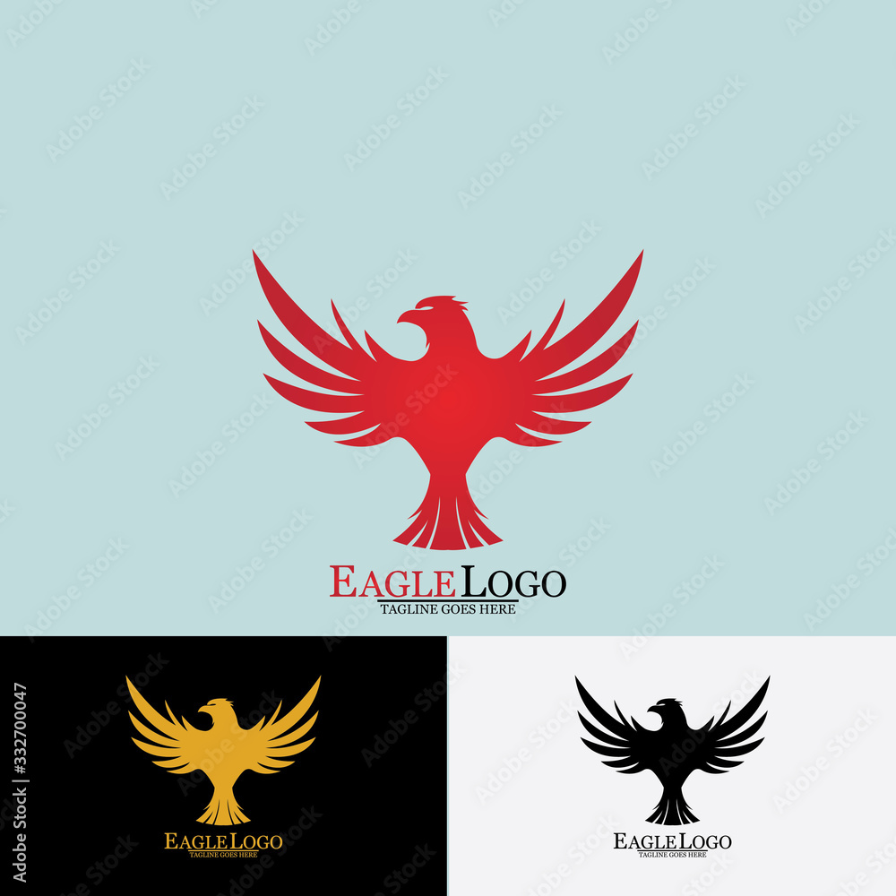 Obraz premium Falcon Eagle Bird Logo Template Vector Icon