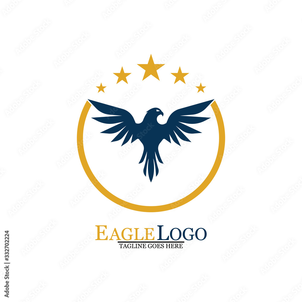 Obraz premium Falcon Eagle Bird Logo Template Vector Icon