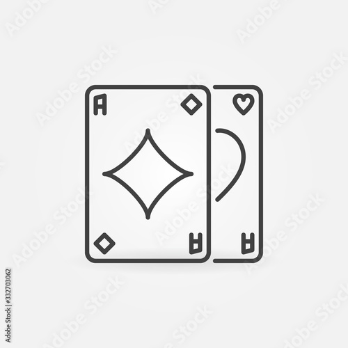 Pair of Aces vector outline Poker Card Game concept icon or design element