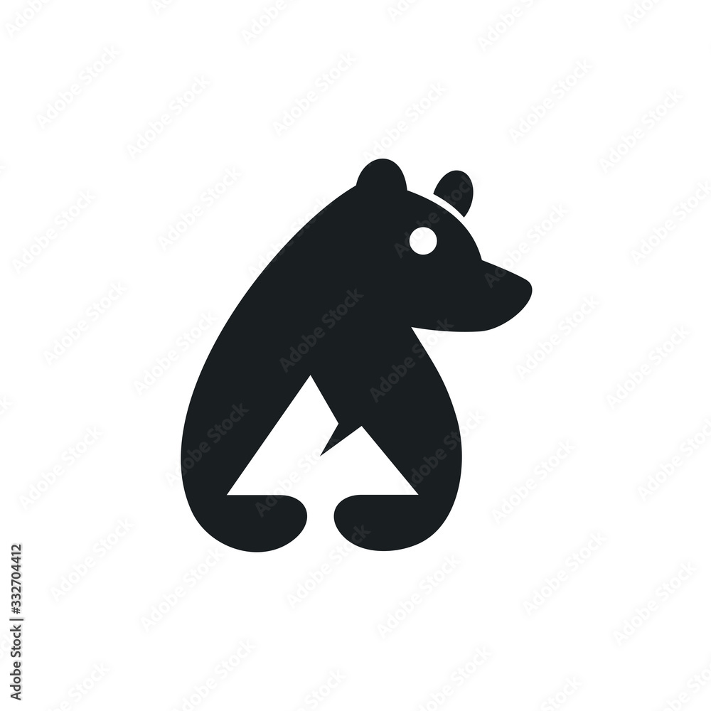 Bear and Mountain Vector Logo Design Bear and Mountain Vector Logo Design