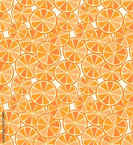 seamless pattern of slice oranges, fresh, summer