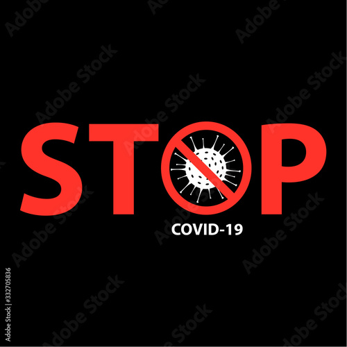 Stop Coronavirus 2019 nCov vector icon. Coronavirus Covid 19-NCP, virus epidemic outbreak stop sign