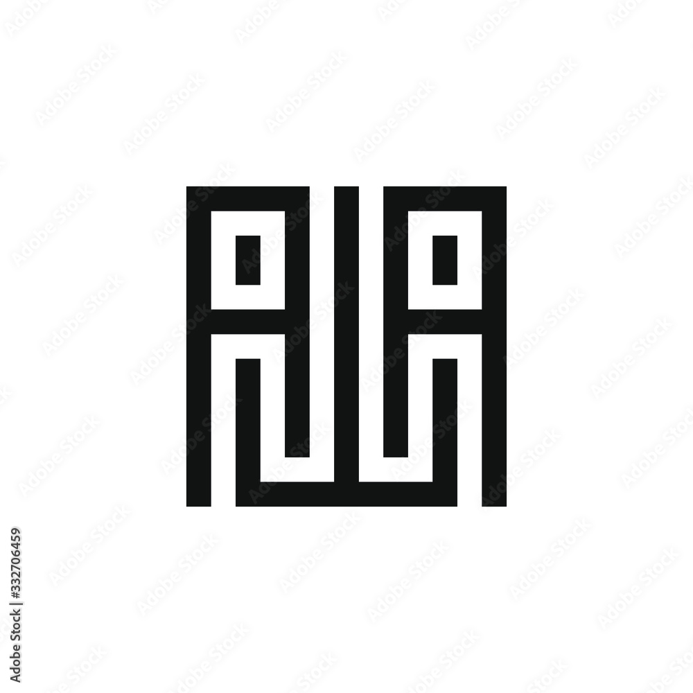 TA logo.Initial letter in line square concept.