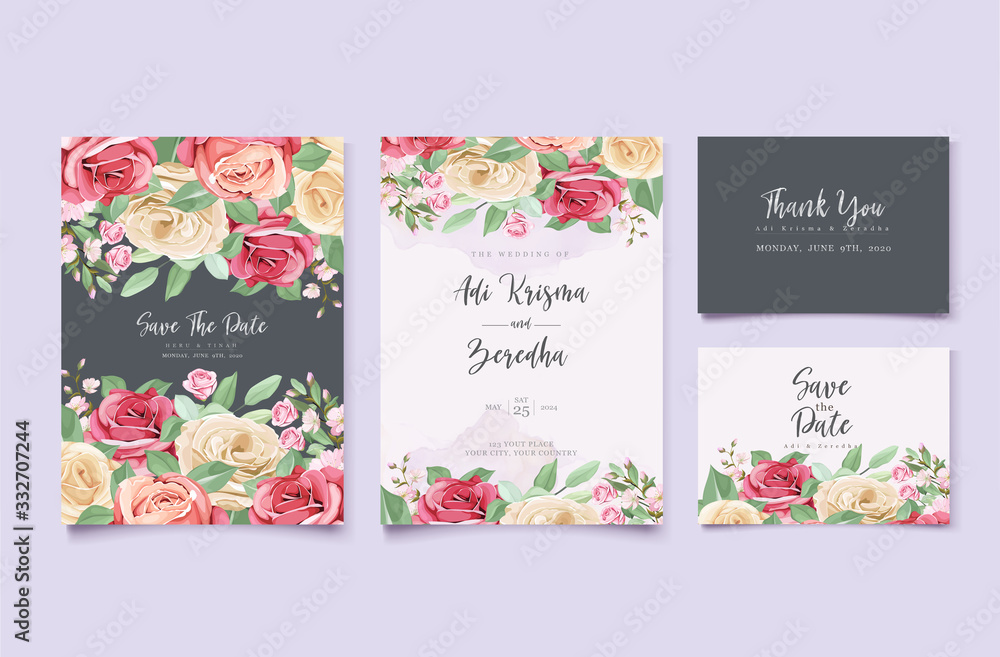 elegant floral and leaves wedding invitation designs elegant floral and leaves wedding invitation designs