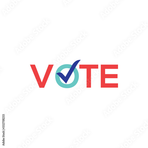 Vote vector icon election sign. Vote check logo campaign symbol design