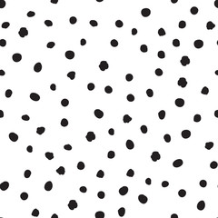 Acrylglasbilder Polka-Dot-Muster Handgezeichnete schwarze Punkte unregelmäßig  © kolonko