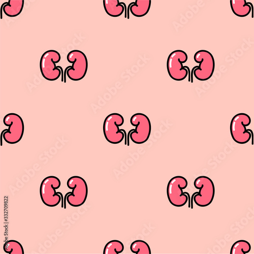 kidneys seamless doodle pattern, vector illustration