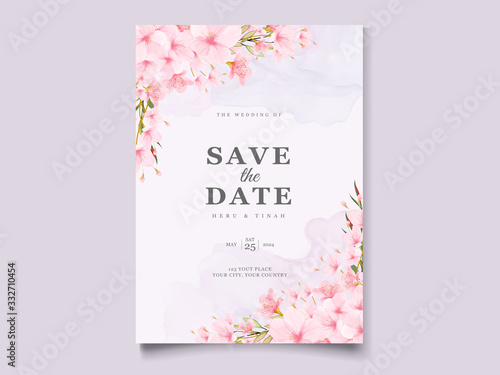 elegant cherry blossom wedding invitation designs