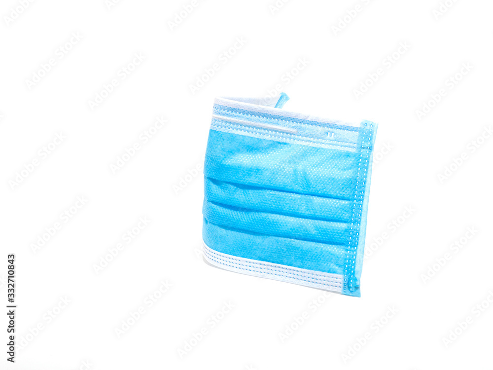 Fototapeta premium surgical ear loop mask, antiviral medical mask for protection corona virus, prevention of the spread of virus and pandemic covid-19 on white background, healthy concept